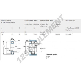 Lot De 10 Roulements à Billes 628ZZ - 8x24x8mm, Acier Chromé, Double étanchéité, Pour Applications Industrielles