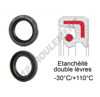 Joint Spi / Bague à Lèvre 24x44x7 Nitrile (NBR) - Simple Lèvre, Pour Arbre Tournant